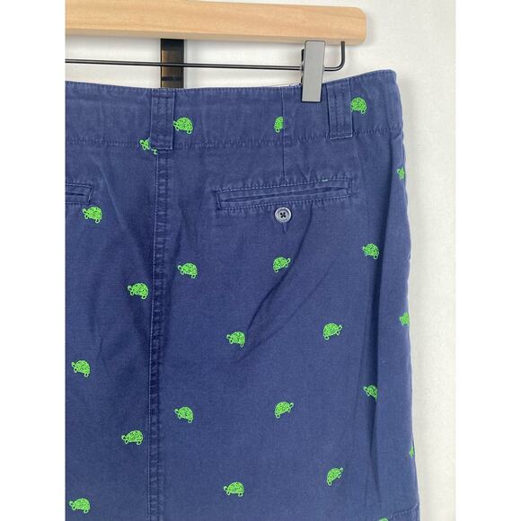 Lilly Pulitzer Embroidered Turtle Mini Skirt Size 8 Navy Preppy Pockets Cotton - Picture 6 of 9